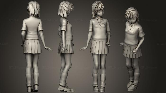 Статуэтки девушки (Мисака Микото 01, STKGL_0318) 3D модель для ЧПУ станка